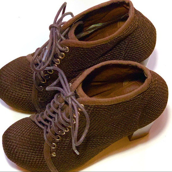 Vintage Brand Brown Lace Up Platforms: Size 6.5 - Picture 3 of 8